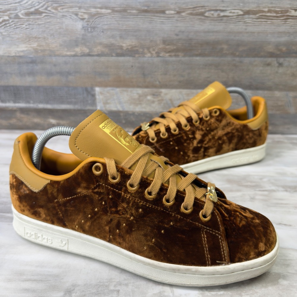 Adidas Stan Smith Mens Size 7 Velvet Sneakers Mesa‎ Brown EH0175